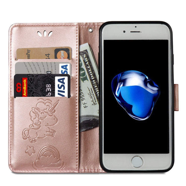 For iPhone 8 Plus & 7 Plus Embossed Horse Cloud Print Horizontal Flip Leather Case with Holder & Card Slots & Wallet & Lanyard