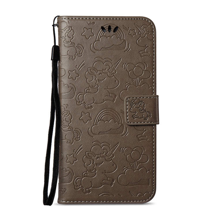 For iPhone 8 Plus & 7 Plus Embossed Horse Cloud Print Horizontal Flip Leather Case with Holder & Card Slots & Wallet & Lanyard