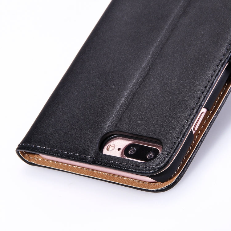 For iPhone 8 Plus & 7 Plus   Horizontal Flip Genuine Leather Case with Holder & Card Slots & Wallet