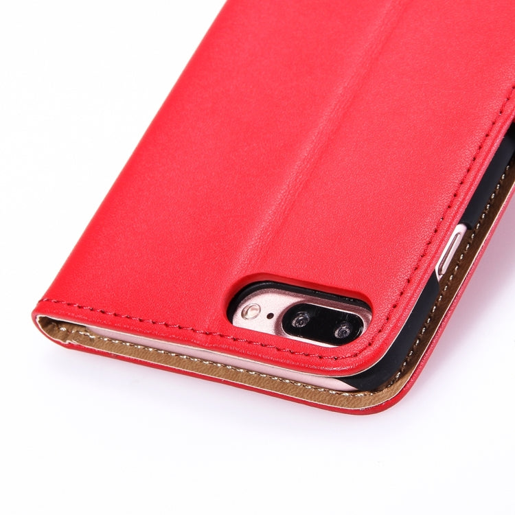 For iPhone 8 Plus & 7 Plus   Horizontal Flip Genuine Leather Case with Holder & Card Slots & Wallet
