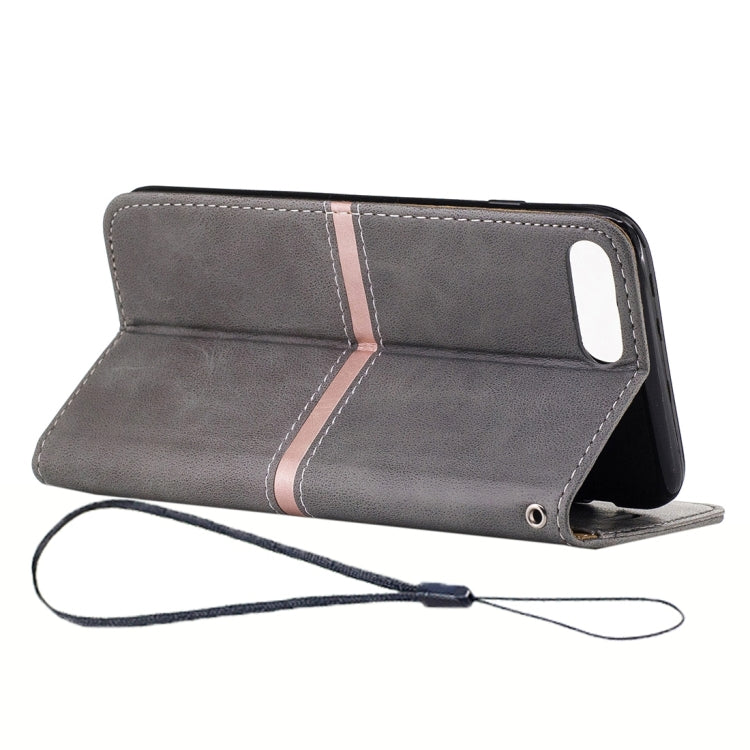 For iPhone 8 Plus & 7 Plus   Crazy Horse Texture PU Leather Horizontal Flip Leather Case with Holder & Card Slots & Wallet & Photo Frame & Lanyard