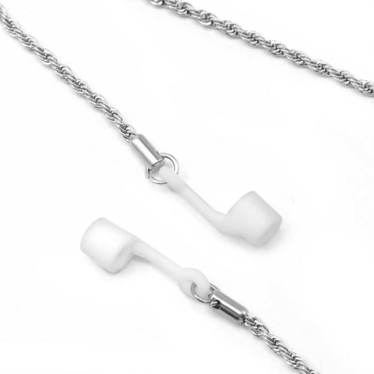 HAMTOD Soft Silicone Anti-lost Decoration Wireless Earphone Necklace Rope, For Apple AirPods(Silver)