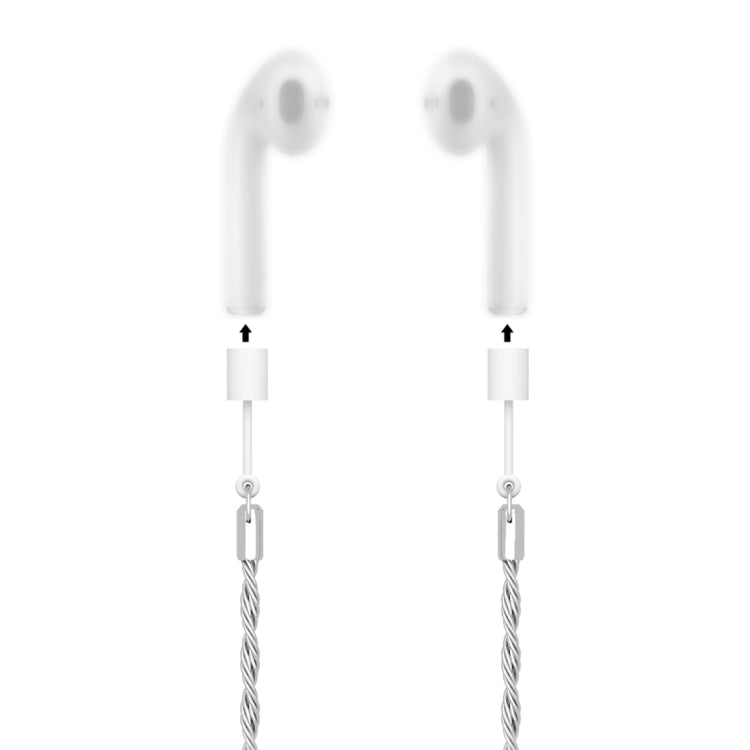 HAMTOD Soft Silicone Anti-lost Decoration Wireless Earphone Necklace Rope, For Apple AirPods(Silver)