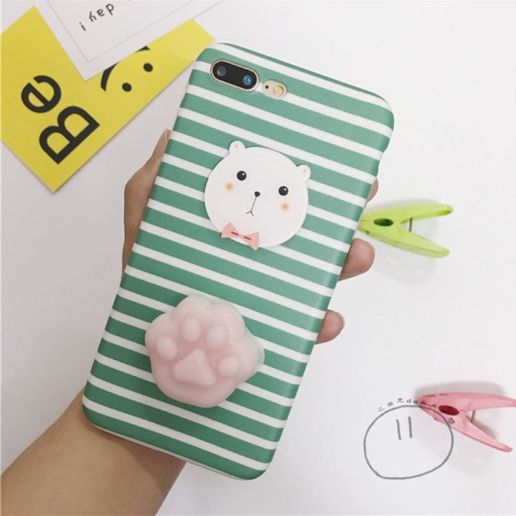 For iPhone 8 Plus & 7 Plus   3D Lovely Cat Cartoon Pattern Squishy Dropproof Protective Back Cover Case
