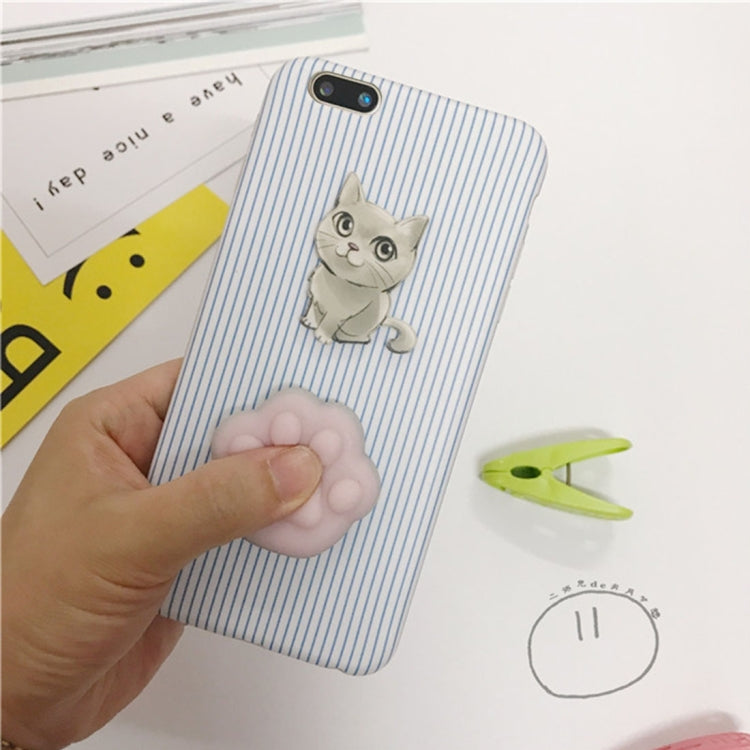 For iPhone 8 Plus & 7 Plus   3D Lovely Cat Cartoon Pattern Squishy Dropproof Protective Back Cover Case