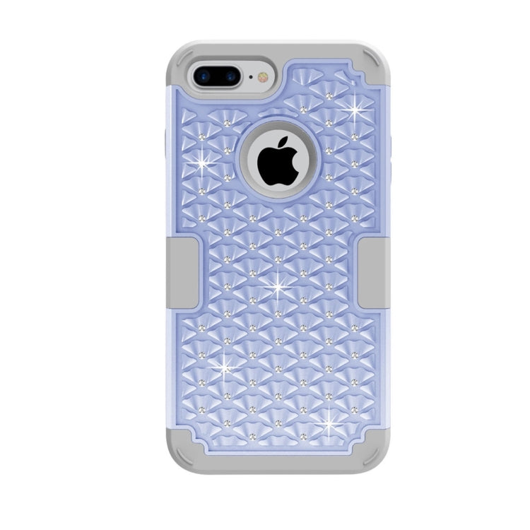 For iPhone 8 Plus & 7 Plus   3 in 1 Diamond Encrusted PC + Silicone Combination Case
