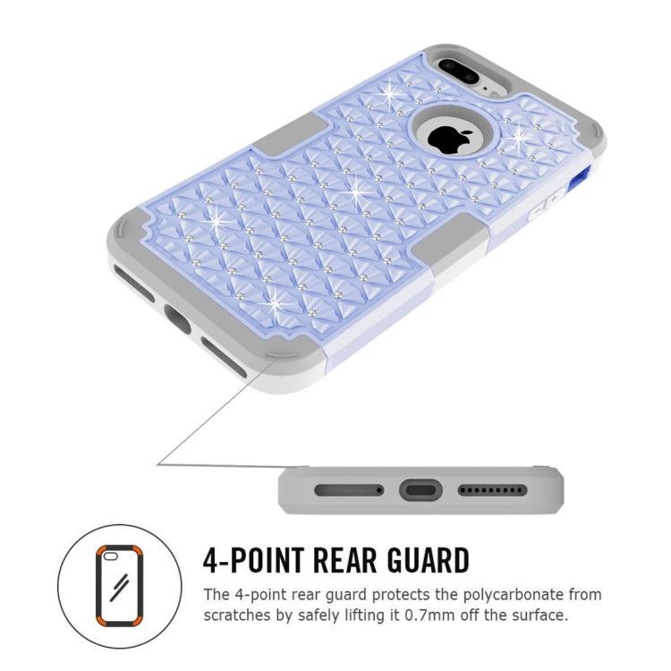 For iPhone 8 Plus & 7 Plus   3 in 1 Diamond Encrusted PC + Silicone Combination Case