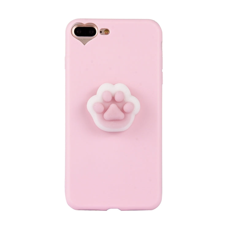 For iPhone 8 Plus & 7 Plus   3D Paw Print Pattern Squeeze Relief Squishy Dropproof Protective Back Cover Case