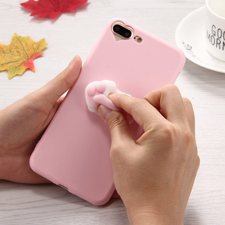 For iPhone 8 Plus & 7 Plus   3D Paw Print Pattern Squeeze Relief Squishy Dropproof Protective Back Cover Case