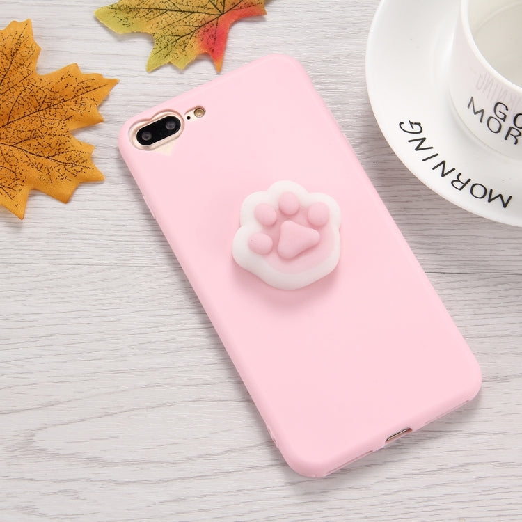 For iPhone 8 Plus & 7 Plus   3D Paw Print Pattern Squeeze Relief Squishy Dropproof Protective Back Cover Case
