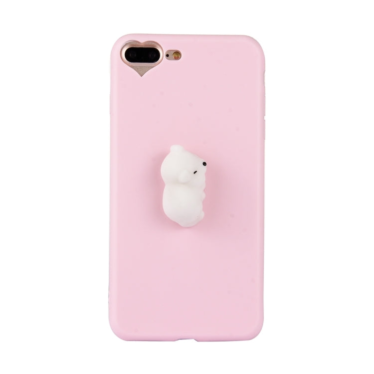 For iPhone 8 Plus & 7 Plus   3D White Cat Pattern Squeeze Relief Squishy Dropproof Protective Back Cover Case