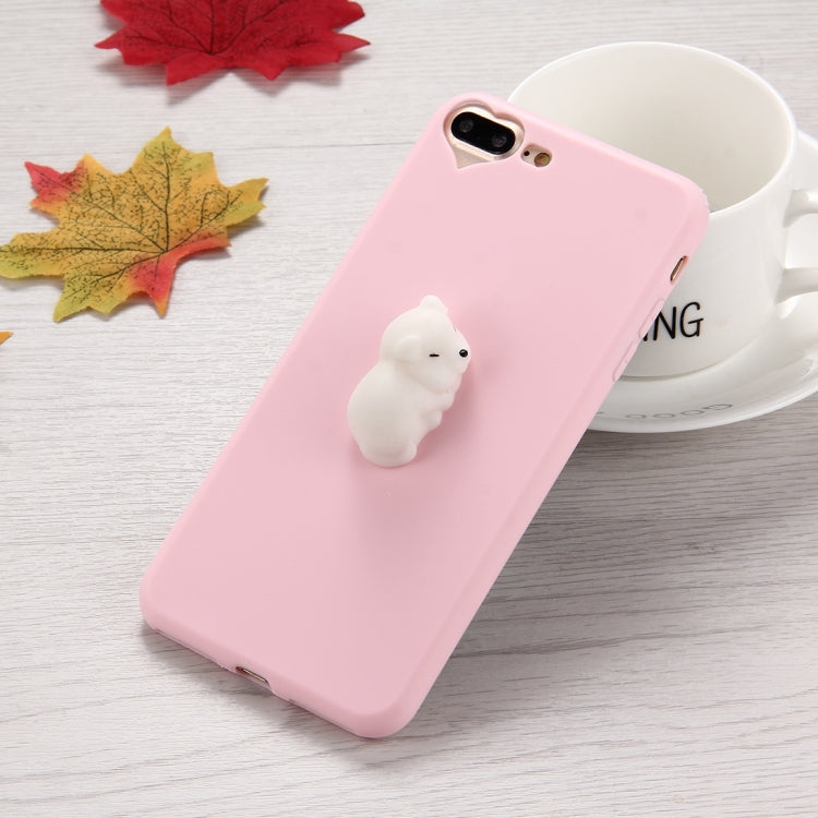 For iPhone 8 Plus & 7 Plus   3D White Cat Pattern Squeeze Relief Squishy Dropproof Protective Back Cover Case
