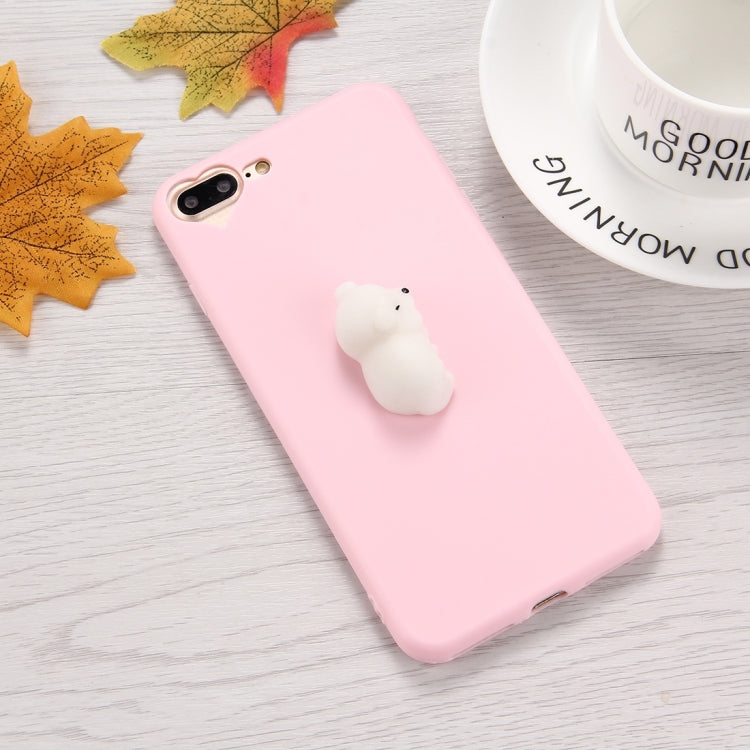For iPhone 8 Plus & 7 Plus   3D White Cat Pattern Squeeze Relief Squishy Dropproof Protective Back Cover Case