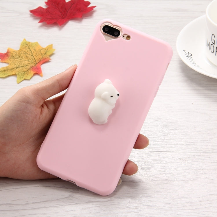 For iPhone 8 Plus & 7 Plus   3D White Cat Pattern Squeeze Relief Squishy Dropproof Protective Back Cover Case