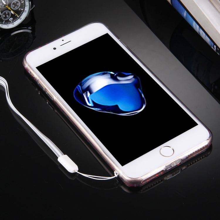 For iPhone 8 Plus & 7 Plus   Twinkling Paillette Plating Soft TPU Protective Case with 43cm Sling(Gold)