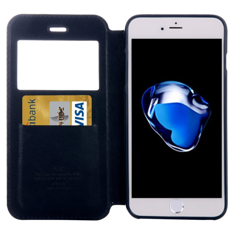 For iPhone 8 Plus & 7 Plus   Crazy Horse Texture Horizontal Flip Leather Case with Call Display ID & Holder & Card Slot