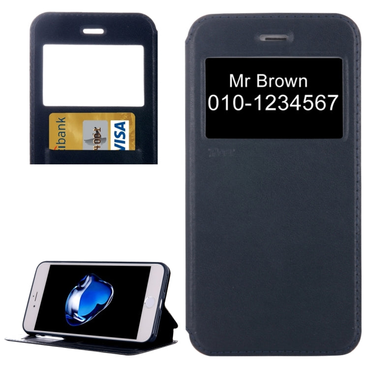 For iPhone 8 Plus & 7 Plus   Crazy Horse Texture Horizontal Flip Leather Case with Call Display ID & Holder & Card Slot