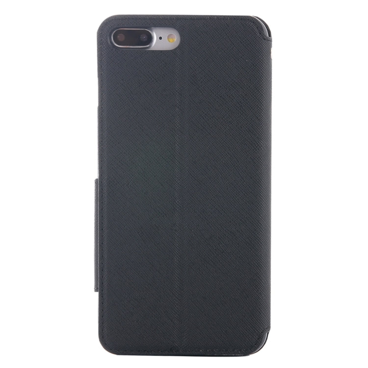 For iPhone 8 Plus & 7 Plus   Cross Texture Horizontal Flip Leather Case with Call Display ID & Holder & Card Slot