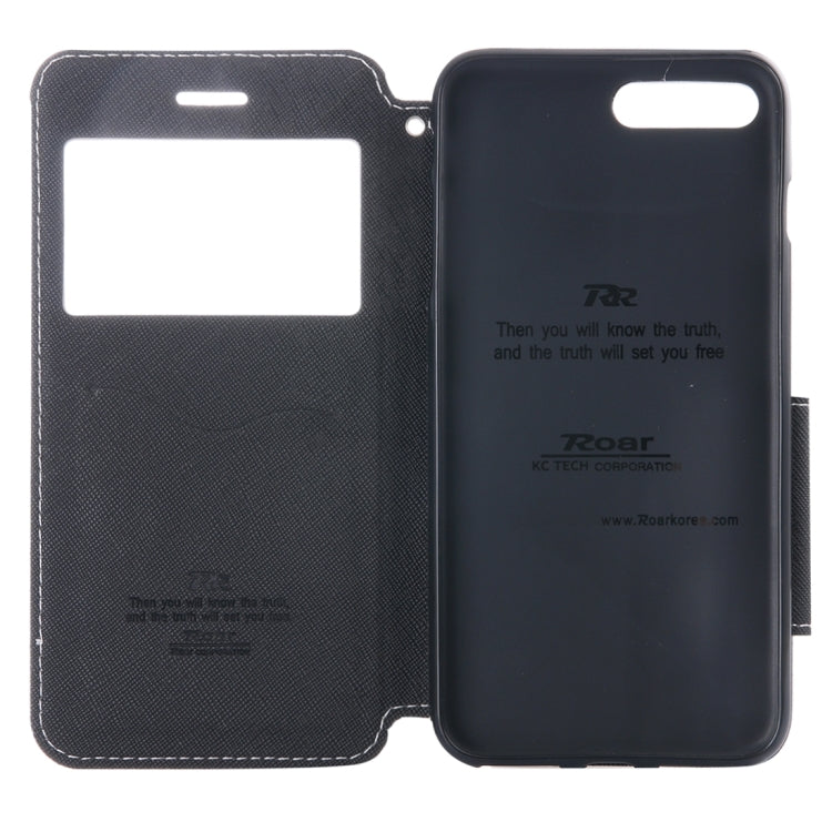 For iPhone 8 Plus & 7 Plus   Cross Texture Horizontal Flip Leather Case with Call Display ID & Holder & Card Slot