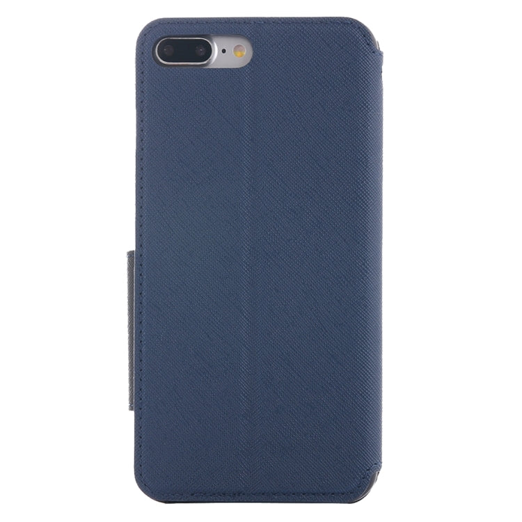 For iPhone 8 Plus & 7 Plus   Cross Texture Horizontal Flip Leather Case with Call Display ID & Holder & Card Slot