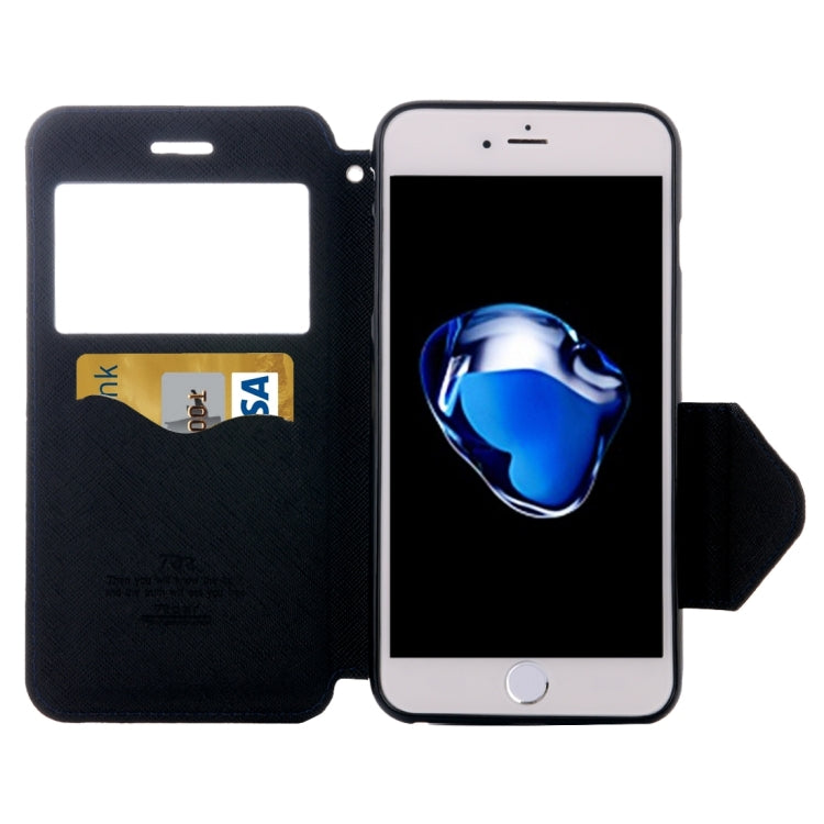 For iPhone 8 Plus & 7 Plus   Cross Texture Horizontal Flip Leather Case with Call Display ID & Holder & Card Slot