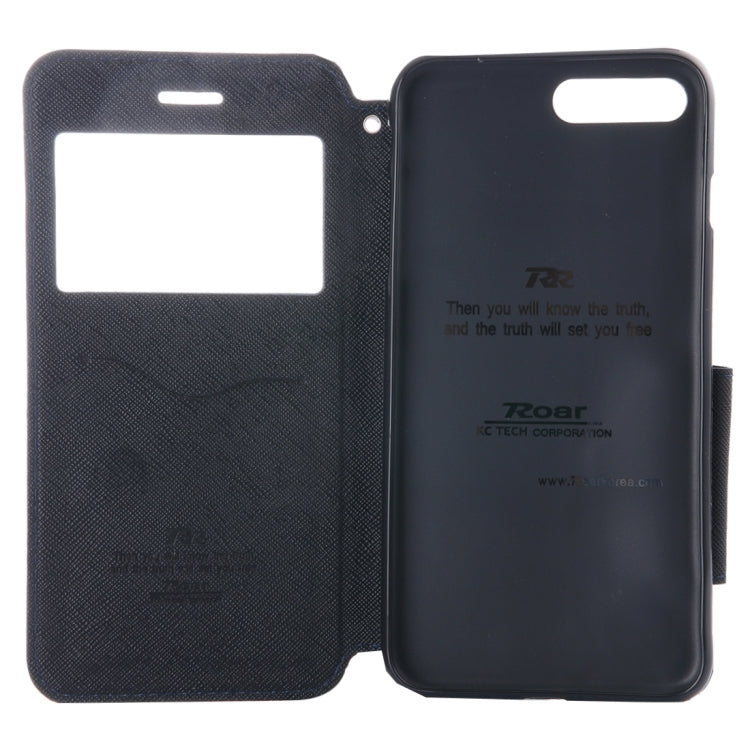 For iPhone 8 Plus & 7 Plus   Cross Texture Horizontal Flip Leather Case with Call Display ID & Holder & Card Slot