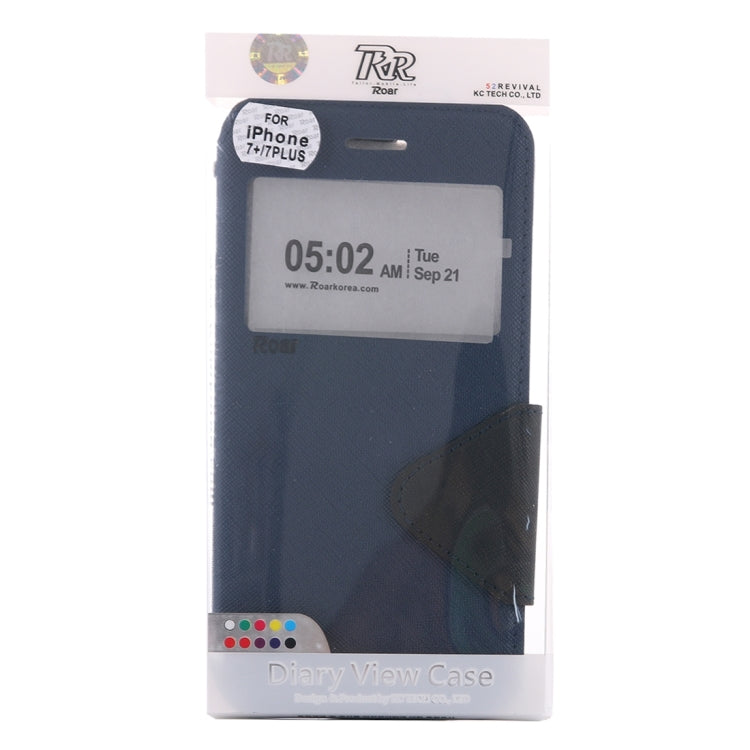 For iPhone 8 Plus & 7 Plus   Cross Texture Horizontal Flip Leather Case with Call Display ID & Holder & Card Slot