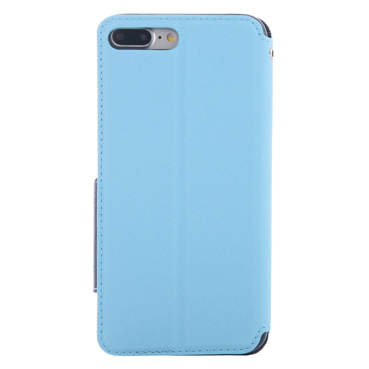 For iPhone 8 Plus & 7 Plus   Cross Texture Horizontal Flip Leather Case with Call Display ID & Holder & Card Slot