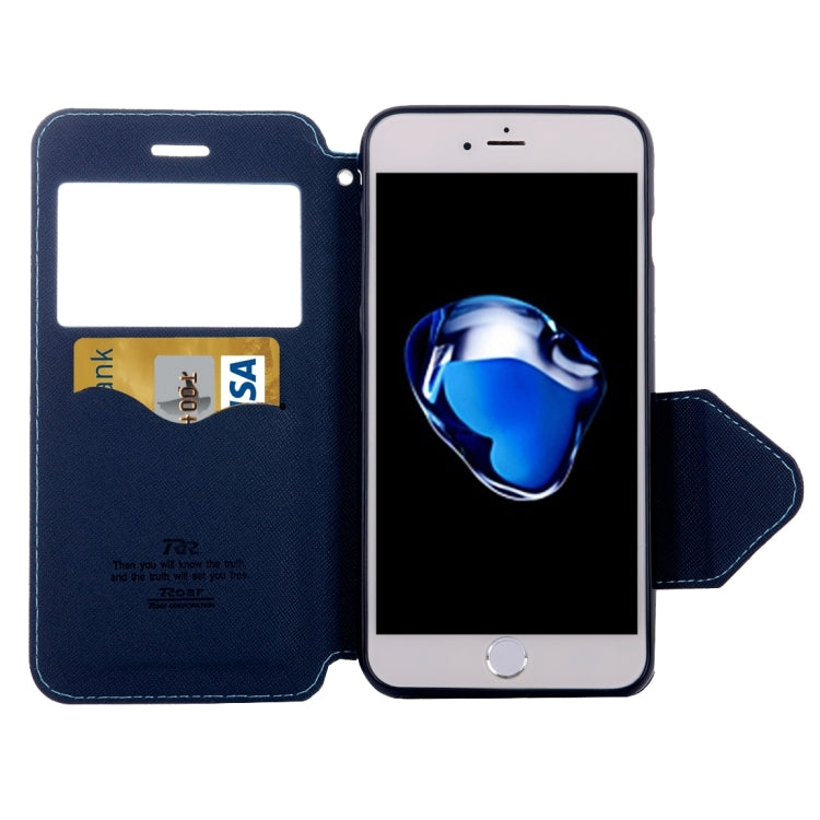 For iPhone 8 Plus & 7 Plus   Cross Texture Horizontal Flip Leather Case with Call Display ID & Holder & Card Slot