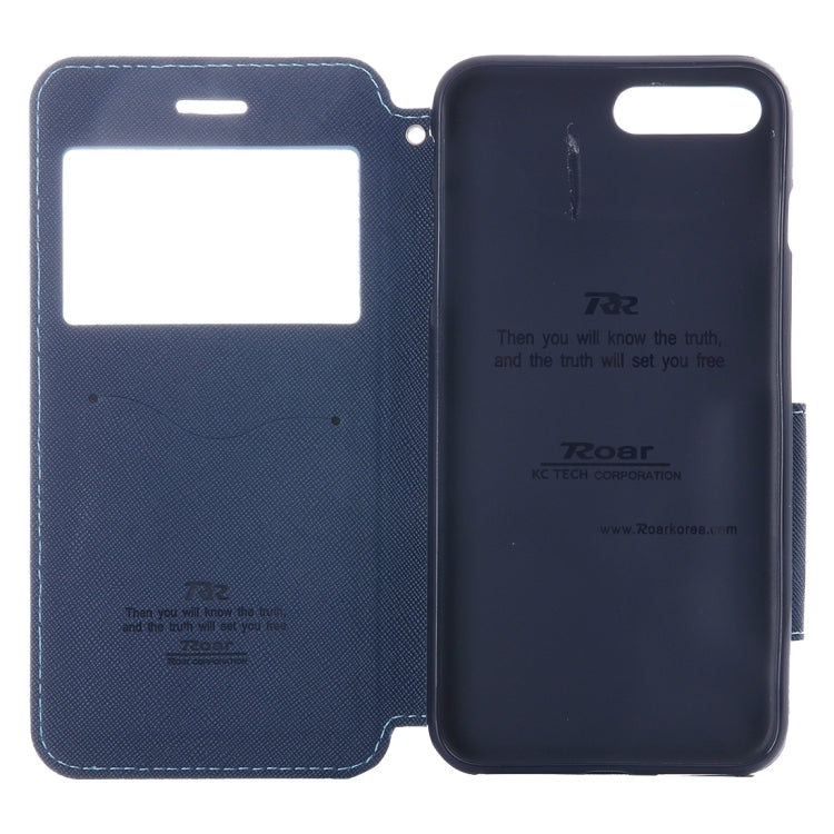 For iPhone 8 Plus & 7 Plus   Cross Texture Horizontal Flip Leather Case with Call Display ID & Holder & Card Slot