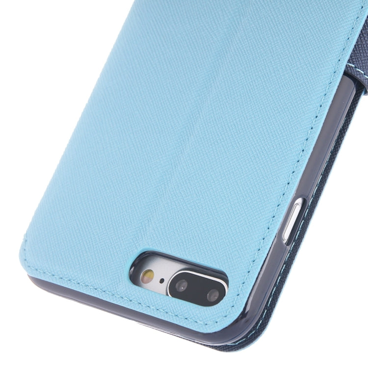 For iPhone 8 Plus & 7 Plus   Cross Texture Horizontal Flip Leather Case with Call Display ID & Holder & Card Slot