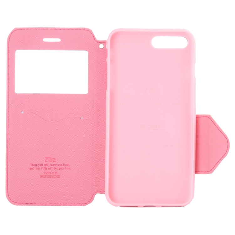 For iPhone 8 Plus & 7 Plus   Cross Texture Horizontal Flip Leather Case with Call Display ID & Holder & Card Slot