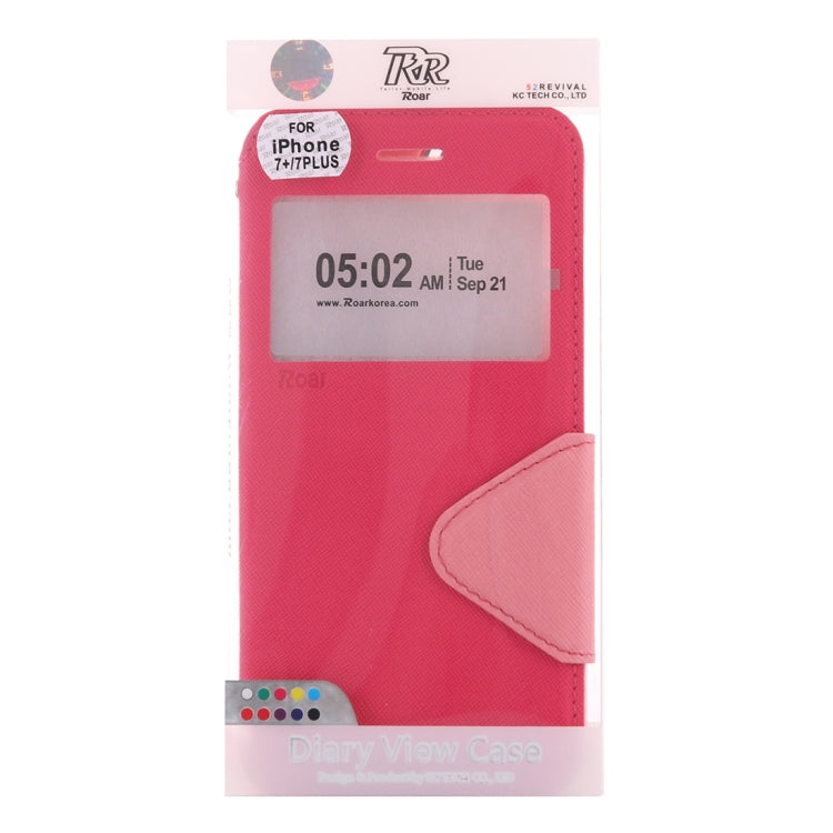 For iPhone 8 Plus & 7 Plus   Cross Texture Horizontal Flip Leather Case with Call Display ID & Holder & Card Slot