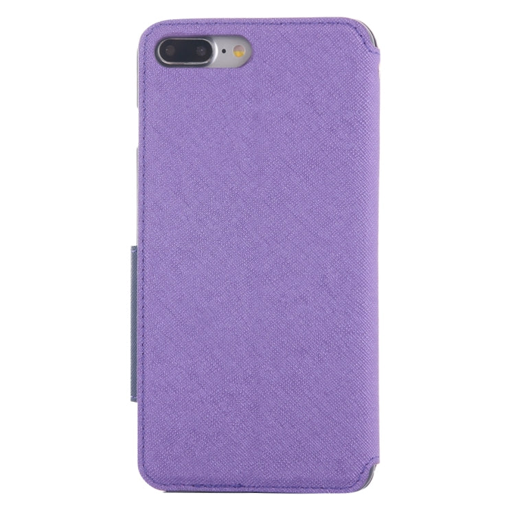 For iPhone 8 Plus & 7 Plus   Cross Texture Horizontal Flip Leather Case with Call Display ID & Holder & Card Slot