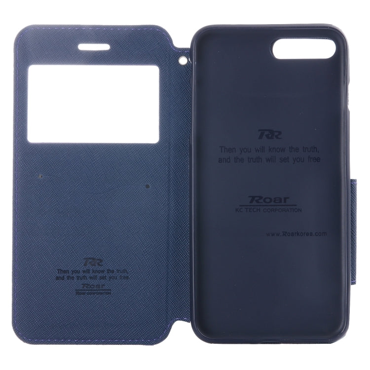 For iPhone 8 Plus & 7 Plus   Cross Texture Horizontal Flip Leather Case with Call Display ID & Holder & Card Slot