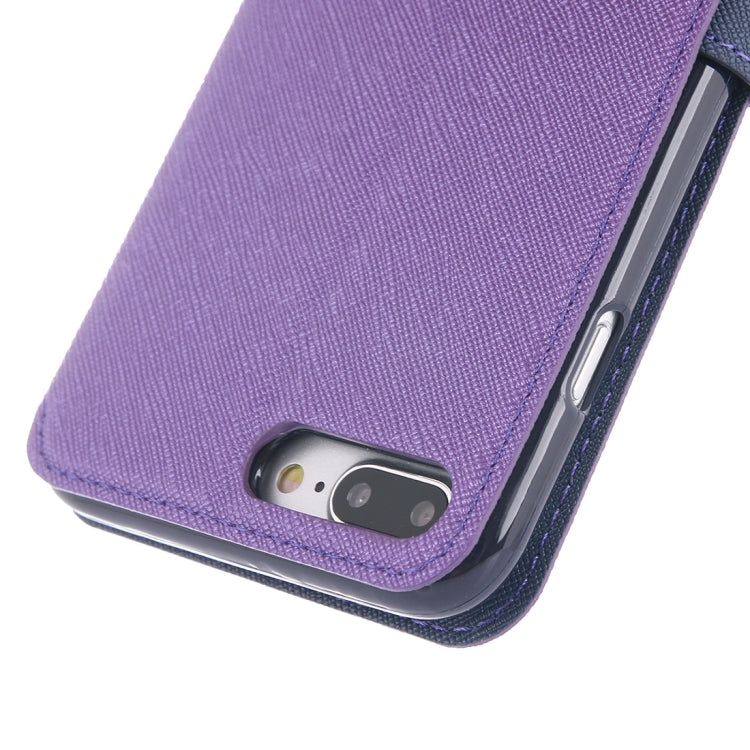 For iPhone 8 Plus & 7 Plus   Cross Texture Horizontal Flip Leather Case with Call Display ID & Holder & Card Slot