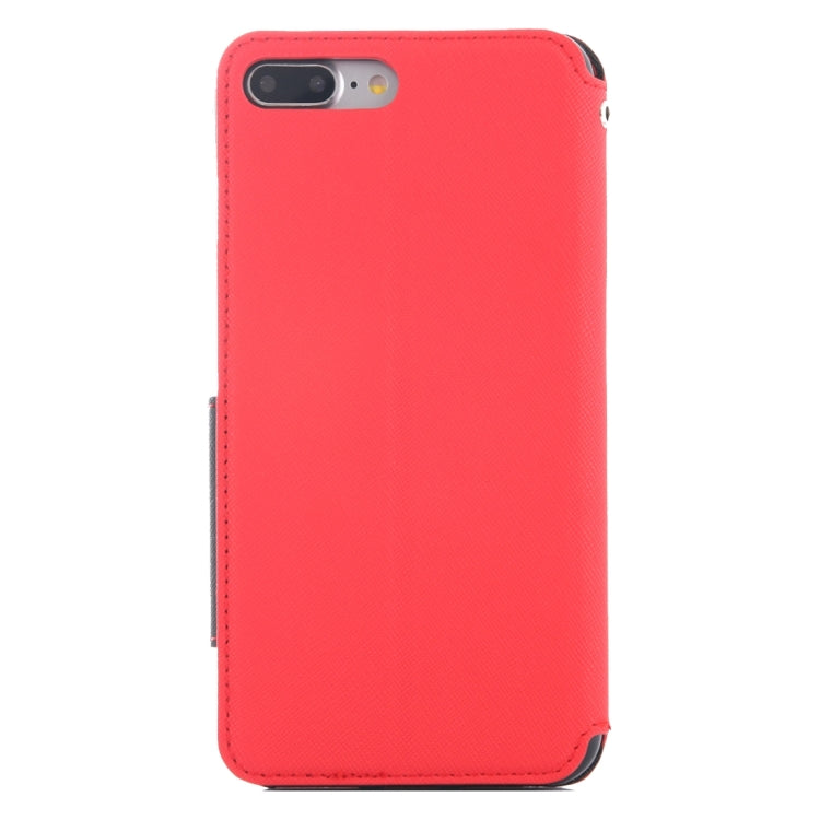 For iPhone 8 Plus & 7 Plus   Cross Texture Horizontal Flip Leather Case with Call Display ID & Holder & Card Slot