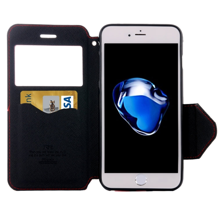 For iPhone 8 Plus & 7 Plus   Cross Texture Horizontal Flip Leather Case with Call Display ID & Holder & Card Slot