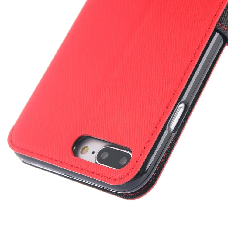 For iPhone 8 Plus & 7 Plus   Cross Texture Horizontal Flip Leather Case with Call Display ID & Holder & Card Slot