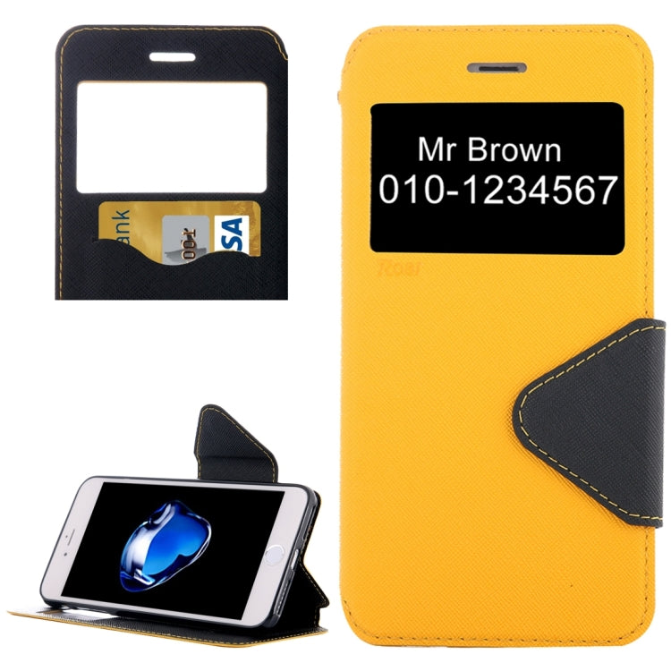 For iPhone 8 Plus & 7 Plus   Cross Texture Horizontal Flip Leather Case with Call Display ID & Holder & Card Slot