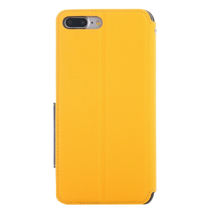 For iPhone 8 Plus & 7 Plus   Cross Texture Horizontal Flip Leather Case with Call Display ID & Holder & Card Slot