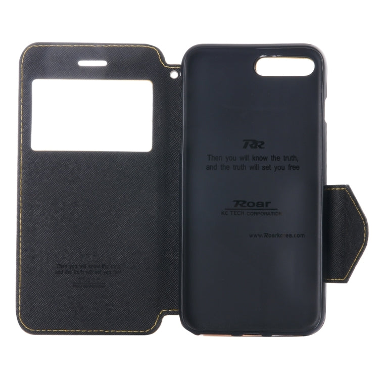 For iPhone 8 Plus & 7 Plus   Cross Texture Horizontal Flip Leather Case with Call Display ID & Holder & Card Slot