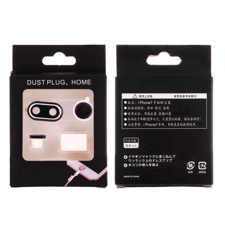 For iPhone 7 Plus Anti Dust Plug with Home Key Loop & Camera Lens