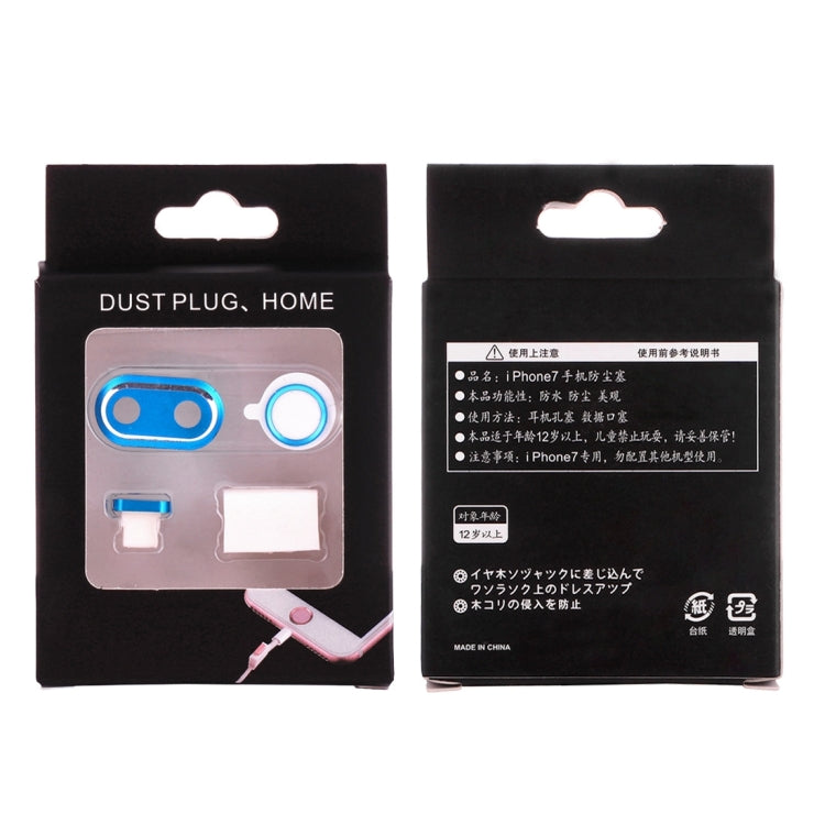 For iPhone 7 Plus Anti Dust Plug with Home Key Loop & Camera Lens