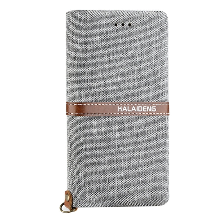 KALAIDENG FUNWEAR X Series for iPhone 8 Plus & 7 Plus   Linen Leather + TPU Horizontal Flip Leather Case with Card Slots & Holder & Lanyard(Grey)
