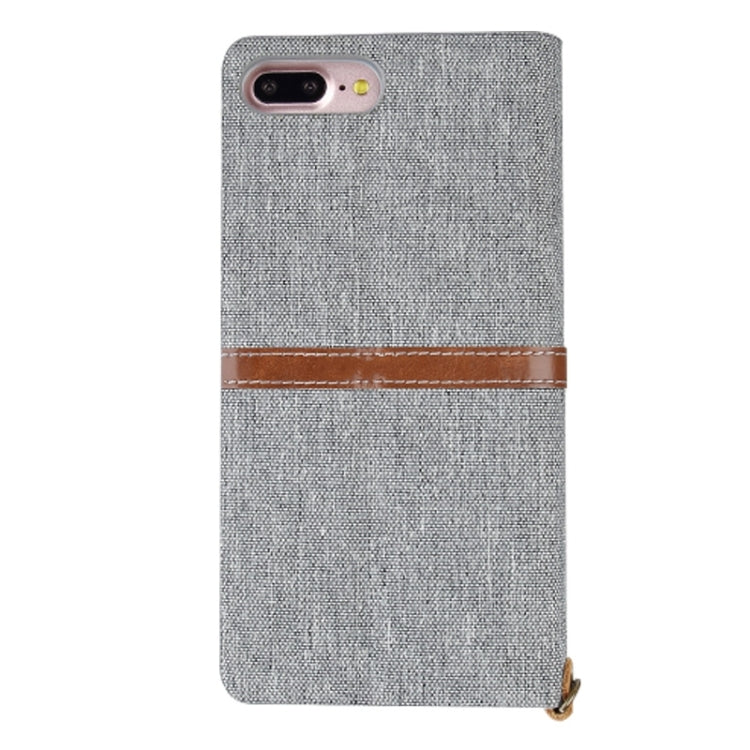 KALAIDENG FUNWEAR X Series for iPhone 8 Plus & 7 Plus   Linen Leather + TPU Horizontal Flip Leather Case with Card Slots & Holder & Lanyard(Grey)