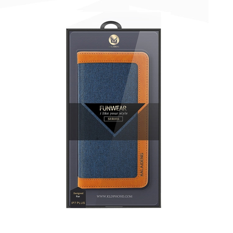 KALAIDENG FUNWEAR X Series for iPhone 8 Plus & 7 Plus   Linen Leather + TPU Horizontal Flip Leather Case with Card Slots & Holder & Lanyard(Grey)
