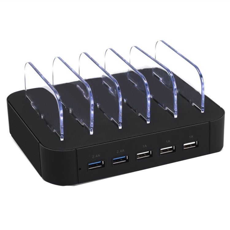 Portable 5V 30W 5-USB Port Smart Quick Charger with Charging Cable