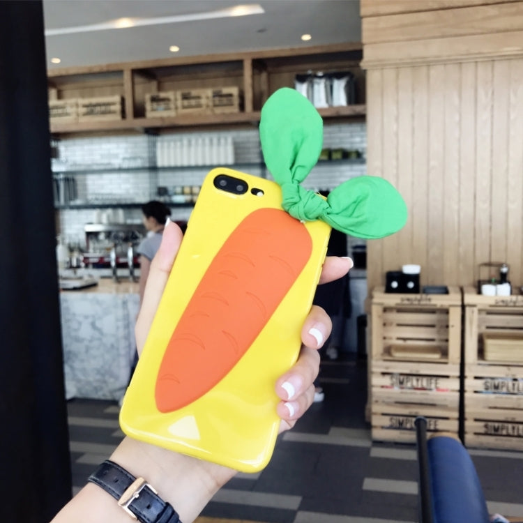 For iPhone 8 Plus & 7 Plus   3D Cute Carrot Pattern Protective Back Cover Case