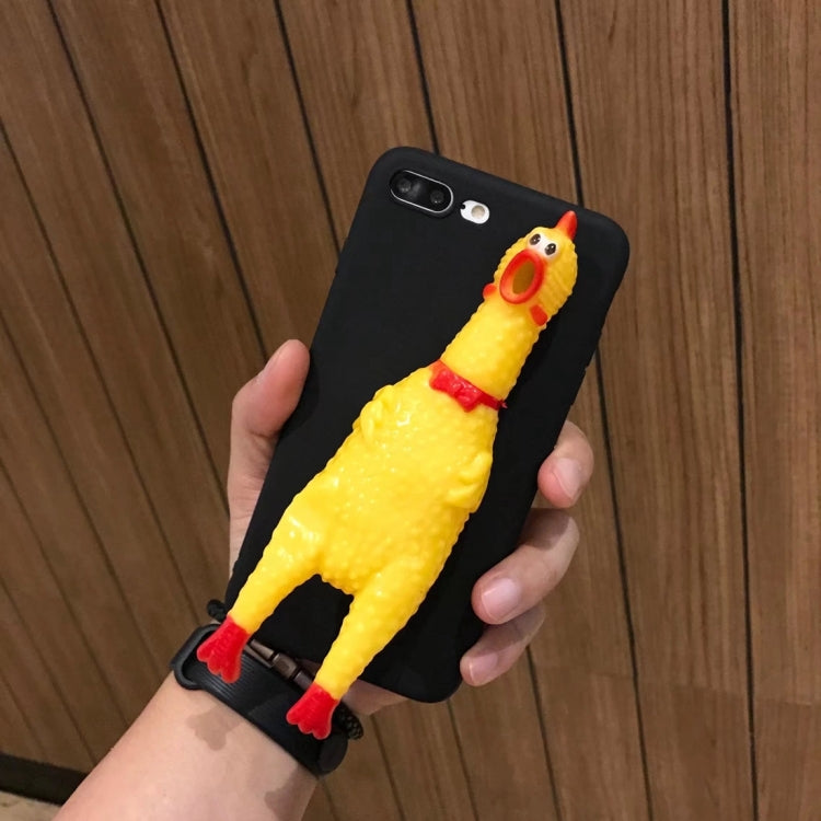 For iPhone 8 Plus & 7 Plus   Funny 3D Silicone Screaming Chicken Protective Case Back Cover